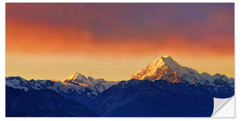 Wall sticker New Zealand Mount Cook Sunset