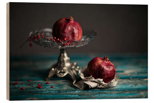 Stampa su legno Still Life with Pomegranate