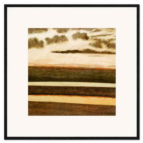 Kunsttryk i ramme Beach and sea at sunset