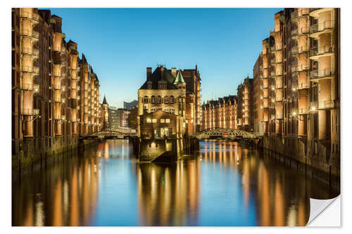 Selvklebende plakat Hamburg Speicherstadt