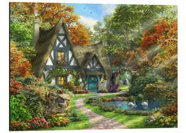 Aluminium print the autumn cottage