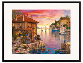 Ingelijste kunstdruk The Mediterranean Harbour