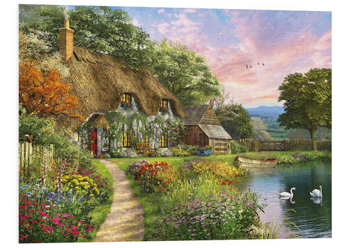 Foam board print Sunset Country Cottage