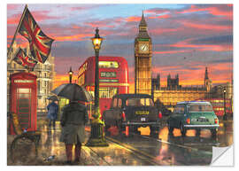 Sticker mural Parliament Square sous la pluie