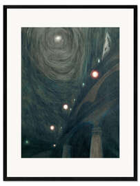Plakat artystyczny premium w ramie Moonlight and lights