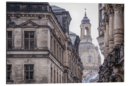 Tableau en aluminium Overlooking the Frauenkirche in Dresden (Germany)