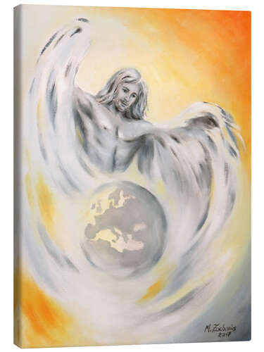 Canvas print Guardian angel world peace