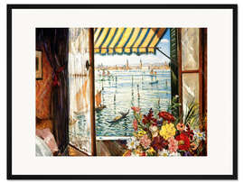 Gerahmter Kunstdruck Blick aus einem Fenster in Venedig