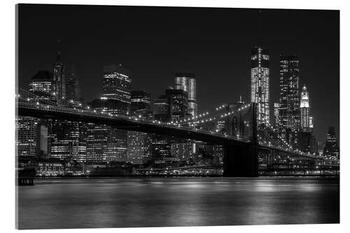 Quadro em acrílico Brooklyn Bridge at Night