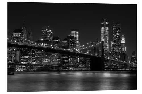 Alubild Brooklyn Bridge bei Nacht