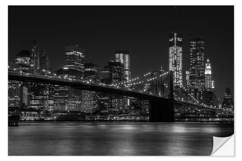 Vinilo para la pared Brooklyn Bridge at Night