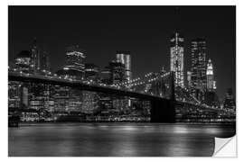 Adesivo murale Brooklyn Bridge at Night