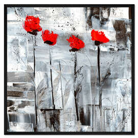 Gerahmter Kunstdruck Roter Mohn II