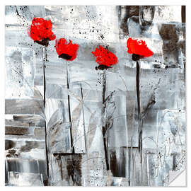 Sticker mural Coquelicots rouges II