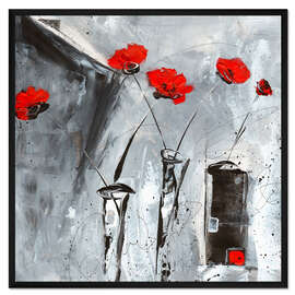 Gerahmter Kunstdruck Roter Mohn I