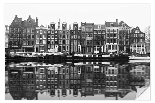 Selvklebende plakat Reflections of Amsterdam