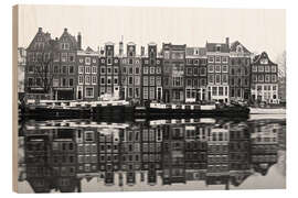 Wood print Reflections of Amsterdam