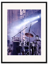 Gerahmter Kunstdruck Schlagzeug im Rampenlicht