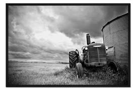 Gerahmter Kunstdruck melancholischer Traktor