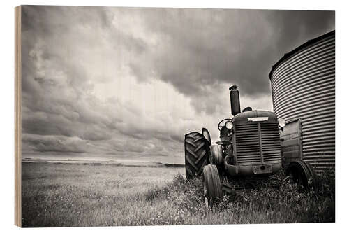 Quadro de madeira melancholic tractor