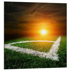 Magnettafel Ecke auf dem Fußballfeld