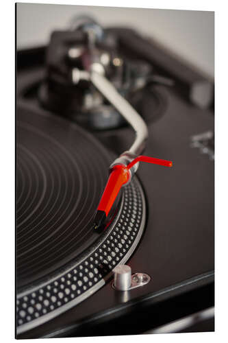 Aluminium print Turntable with red head