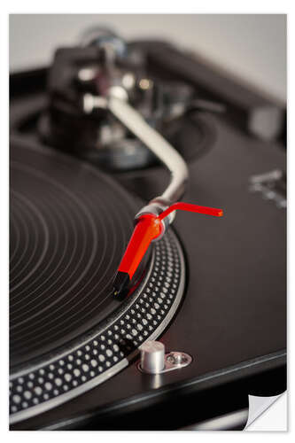 Selvklebende plakat Turntable with red head