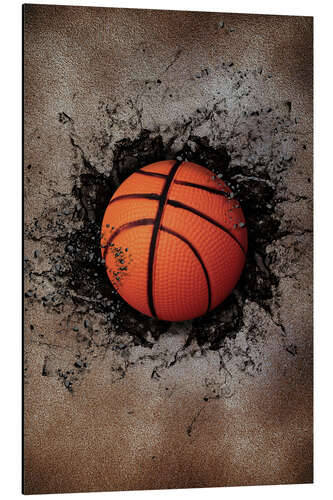 Aluminium print Stone wall and basketball