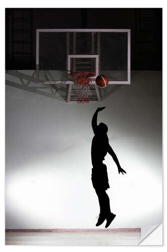 Wandsticker Silhouette eines Basketballers