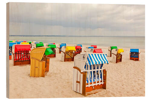 Holzbild Abends an der Ostsee