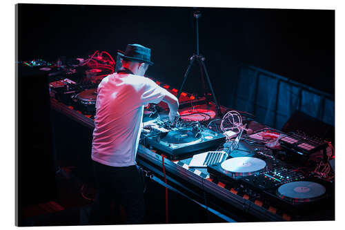 Akryylilasitaulu DJ with equipment from top