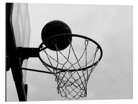 Magnettafel Blick auf einen Basketballkorb von unten