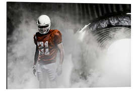 Alubild Footballer im Nebel