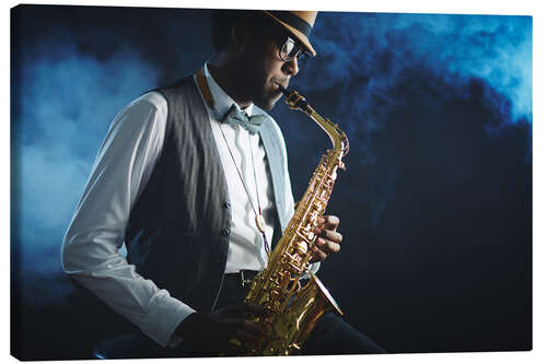 Tableau sur toile Saxophoniste