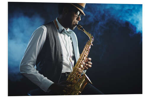 Foam board print saxophonist