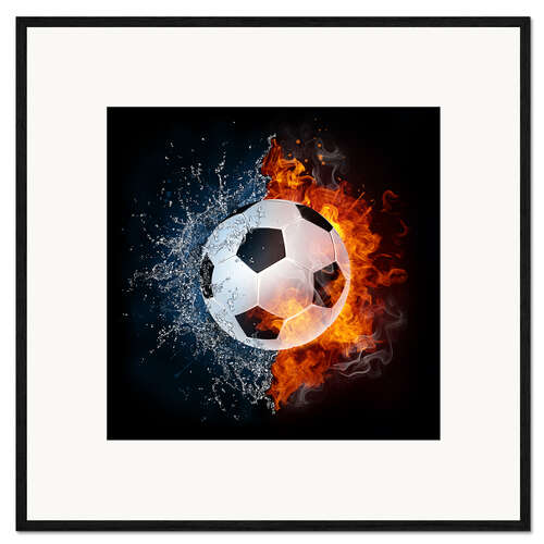 Gerahmter Kunstdruck Der Fußball im Kampf der Elemente