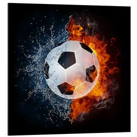 Magnettafel Der Fußball im Kampf der Elemente