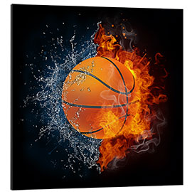 Alubild  Der Basketball im Kampf der Elemente