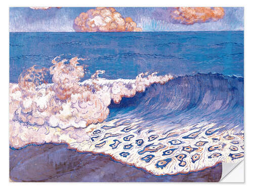 Sticker mural Marine bleue, Effet de vague, 1893