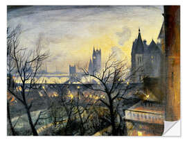 Selvklebende plakat London Twilight from the Adelphi