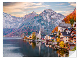 Sticker mural Hallstatt en automne, Autriche