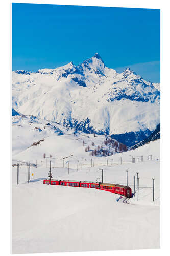 PVC-taulu Rhaetian Railway on the Bernina Pass in Graubünden