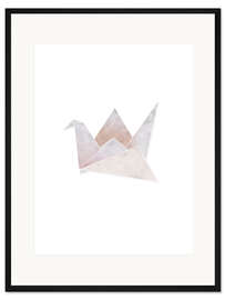 Gerahmter Kunstdruck Origami Kranich