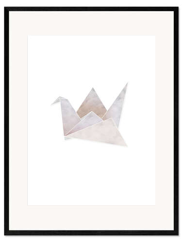 Framed art print Origami Kranich