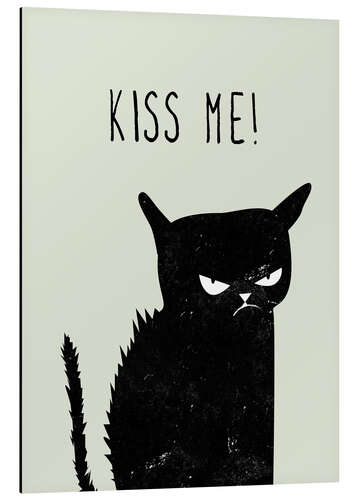 Quadro em alumínio Kiss me, grumpy cat