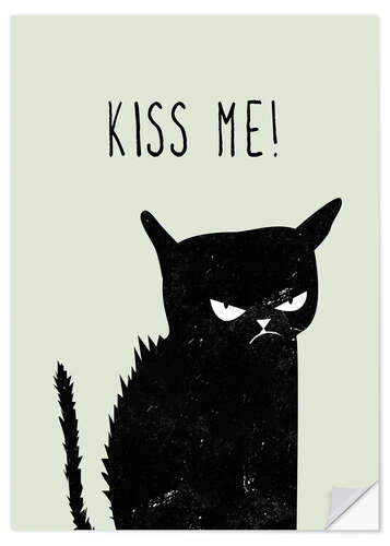 Wall sticker Kiss Me (black cat)