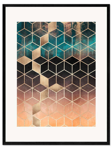 Framed art print Ombre dream cubes