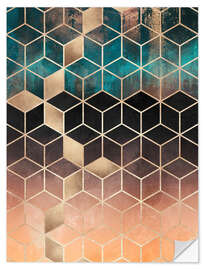 Selvklebende plakat Ombre dream cubes