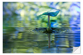 Naklejka na ścianę Water drops with bokeh