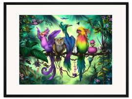 Gerahmter Kunstdruck Vogelversammlung